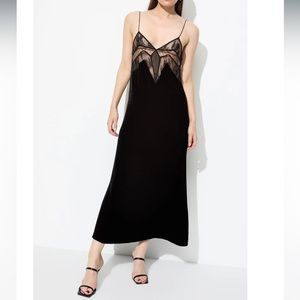 Sleeping with Jacques FRANCINE VELVET SLIP DRESS {BLACK}, size 1